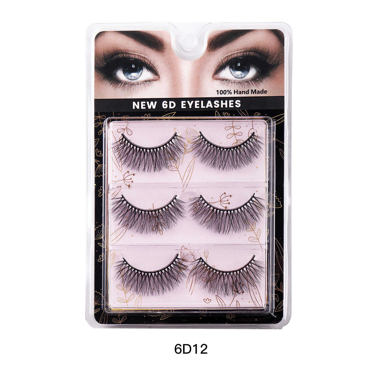 Natural synthetic fiber 3 pairs of fake eyelashes internet famous simulation of grafting eyelashes W250324
