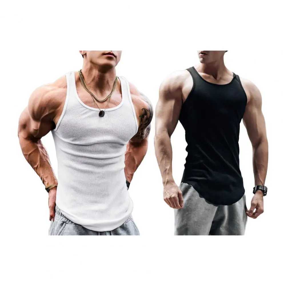 Mens summer vest sleeveless slim fit vest top wide shoulder strap shirt waist belt casual sports vest quick drying fitness top X250324