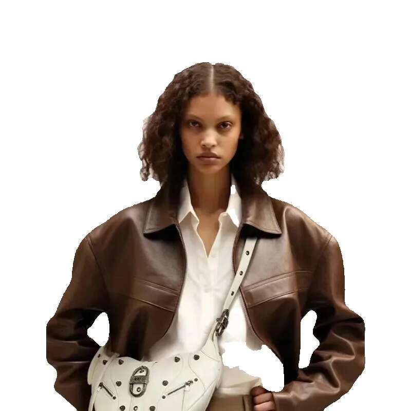 JW PEI Women's Elegant Large Capacity Motorcycle Oil Wax Leather Single Shoulder Crossbody Underarm Bag
