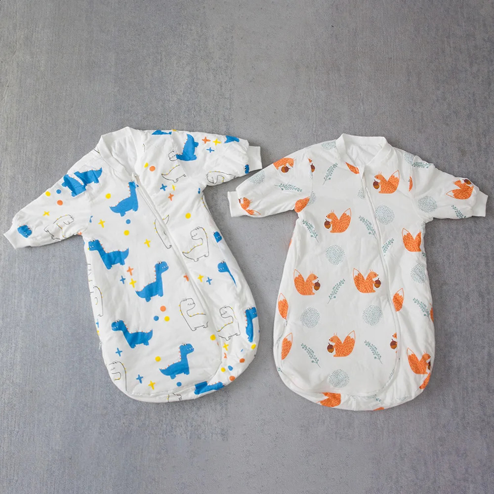 Baby Sleep Bag Diaper Change Soft 100% Cotton Thin Spring Sleep Bag Quilt Cartoon Printing Childrens Sleep Protection 250324