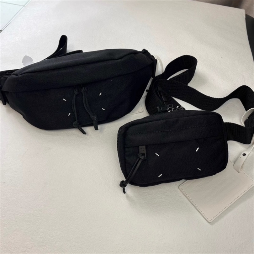 Unique and trendy black nylon crossbody bag for both men and women featuring a niche original and fashionable waist bag 250318