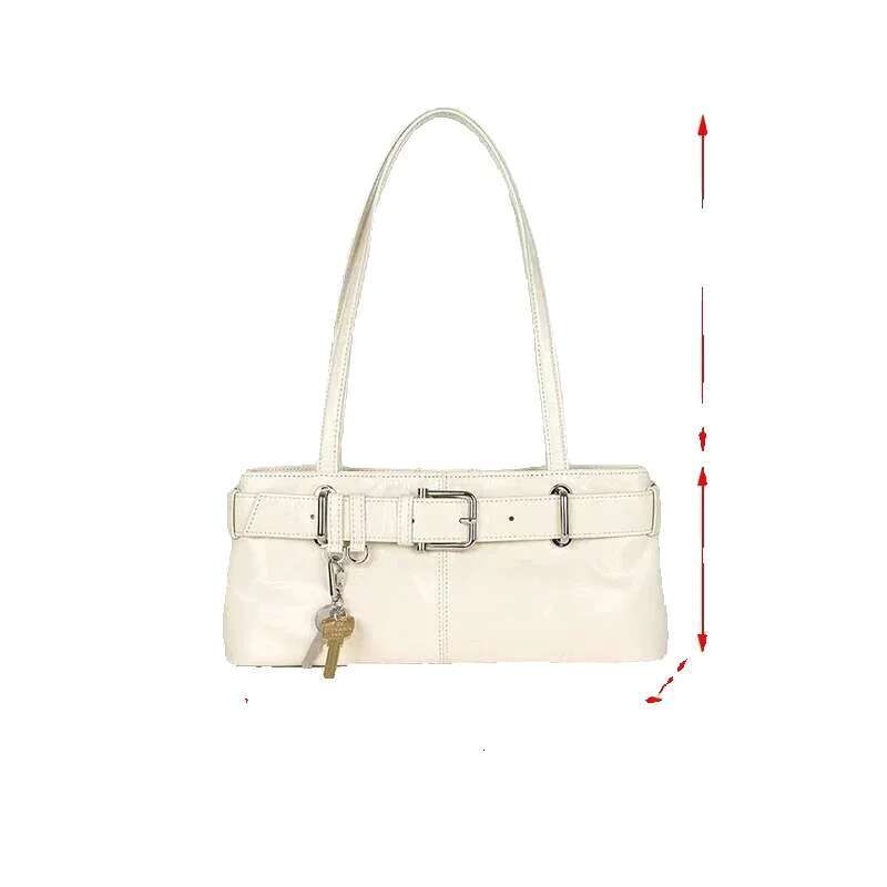 UKF New Retro Versatile Underarm Shoulder Square Horizontal Handbag Wide Belt Strap Design Motorcycle Bag