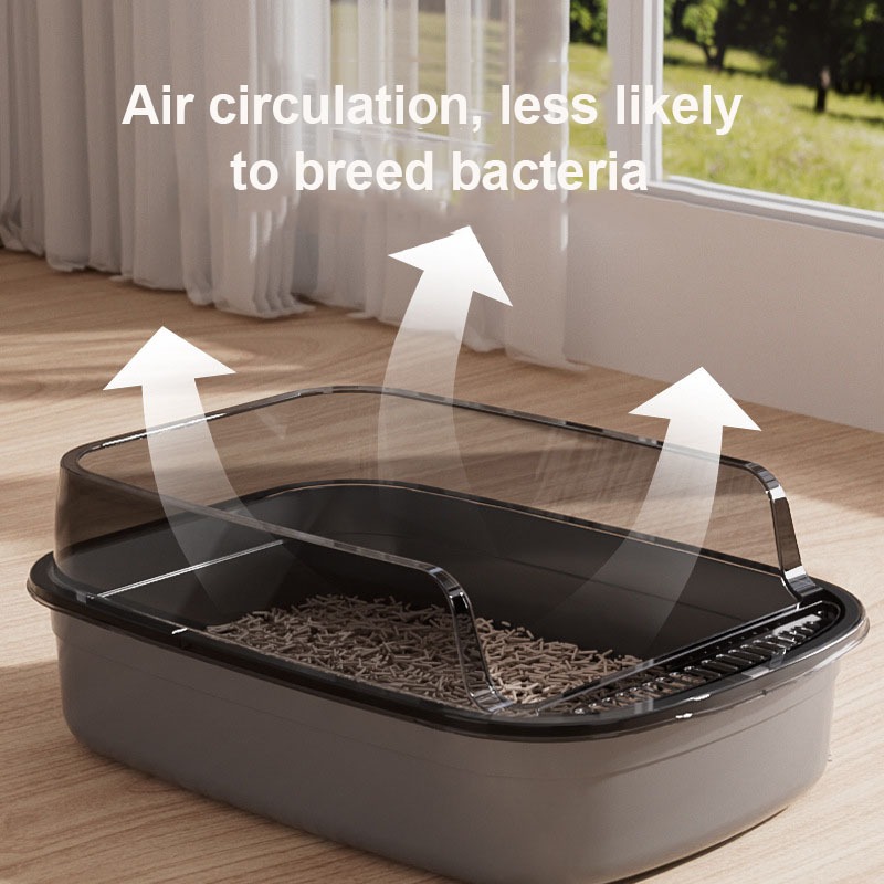 Cat Litter Box Thickening Cat Sandbox with Scoop Semi-enclosed Splashproof Tray Pet Toilet Cleaning Basin Bedpan Accessories