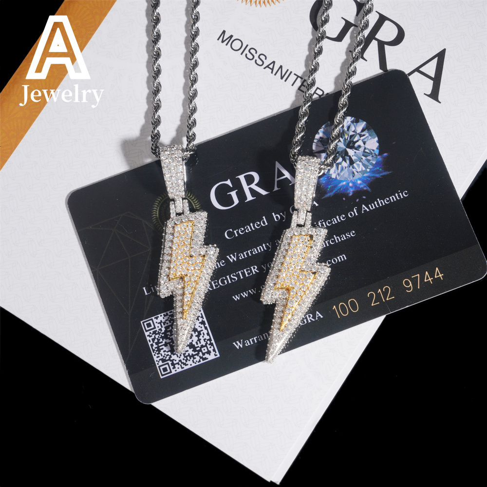 Ready to Ship Iced Out Hip Hop Jewelry Pendant 925 Silver Full VVS Moissanite Diamond Charm Pendants Necklace