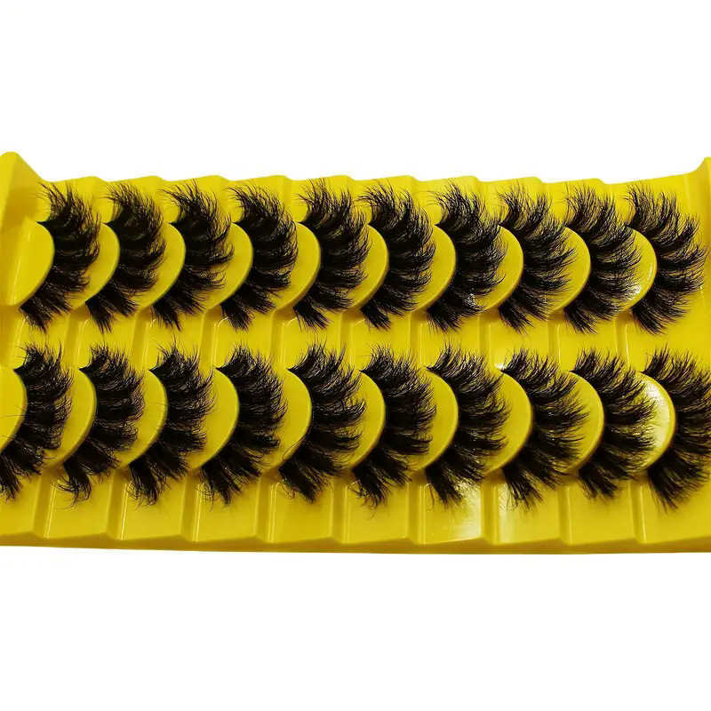 New product 10 pairs of high imitation mink fur false eyelashes natural simulation thick and curled eyelashes W250324