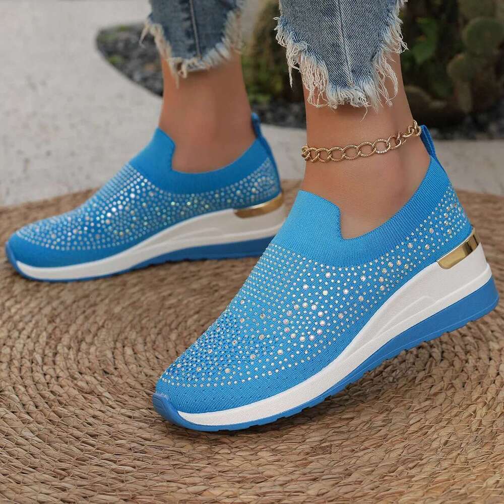 Summer White Vulcanized Shoes Fashion Sneakers Women Flats Slip on Sock Trainers Ladies Bg atos De Mujer