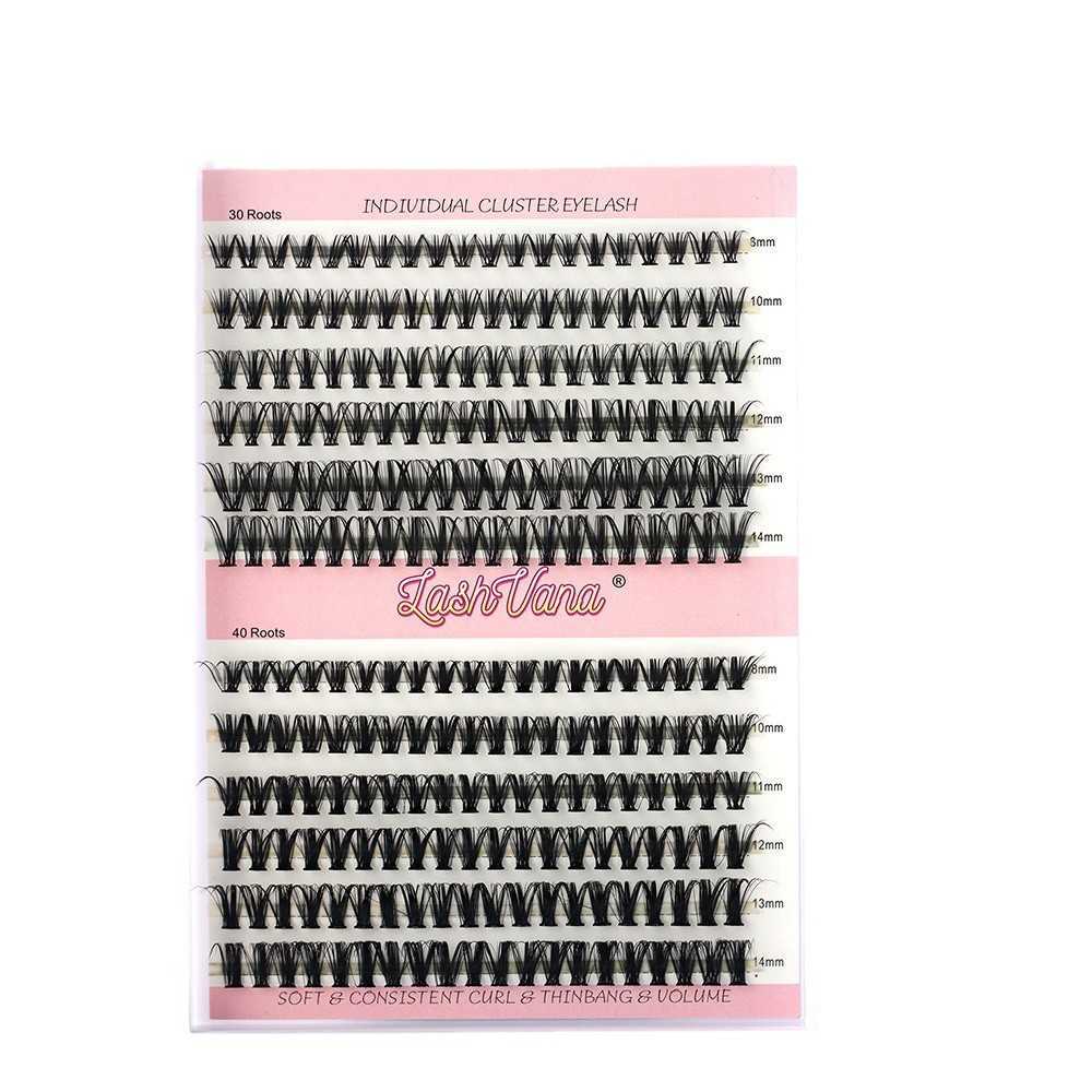 DIY large capacity eyelash cluster thick and curled eyelashes self grafting flat vacation eyelashes W250324