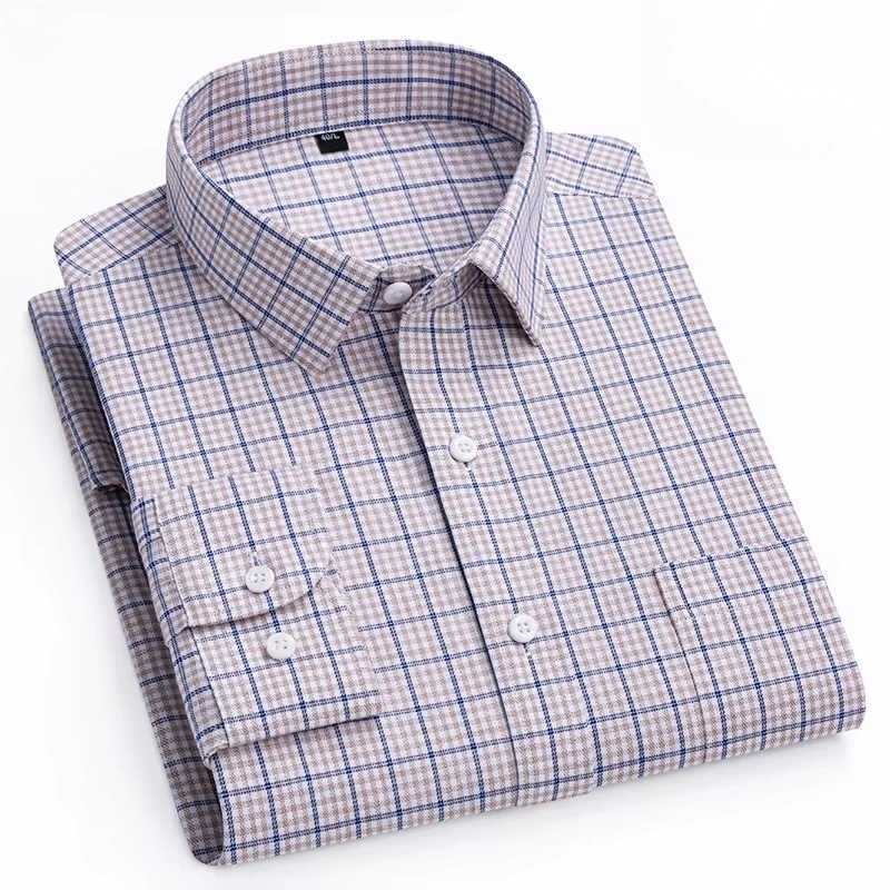 High quality 100% pure cotton long sleeved mens casual shirt pure cotton style top elegant clothing X250324