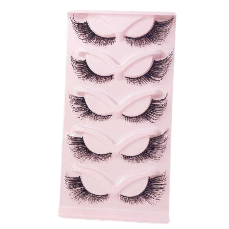 Cat eye fox series false eyelashes thick and curled temu eye tail elongated 3D paired eyelashes W250324