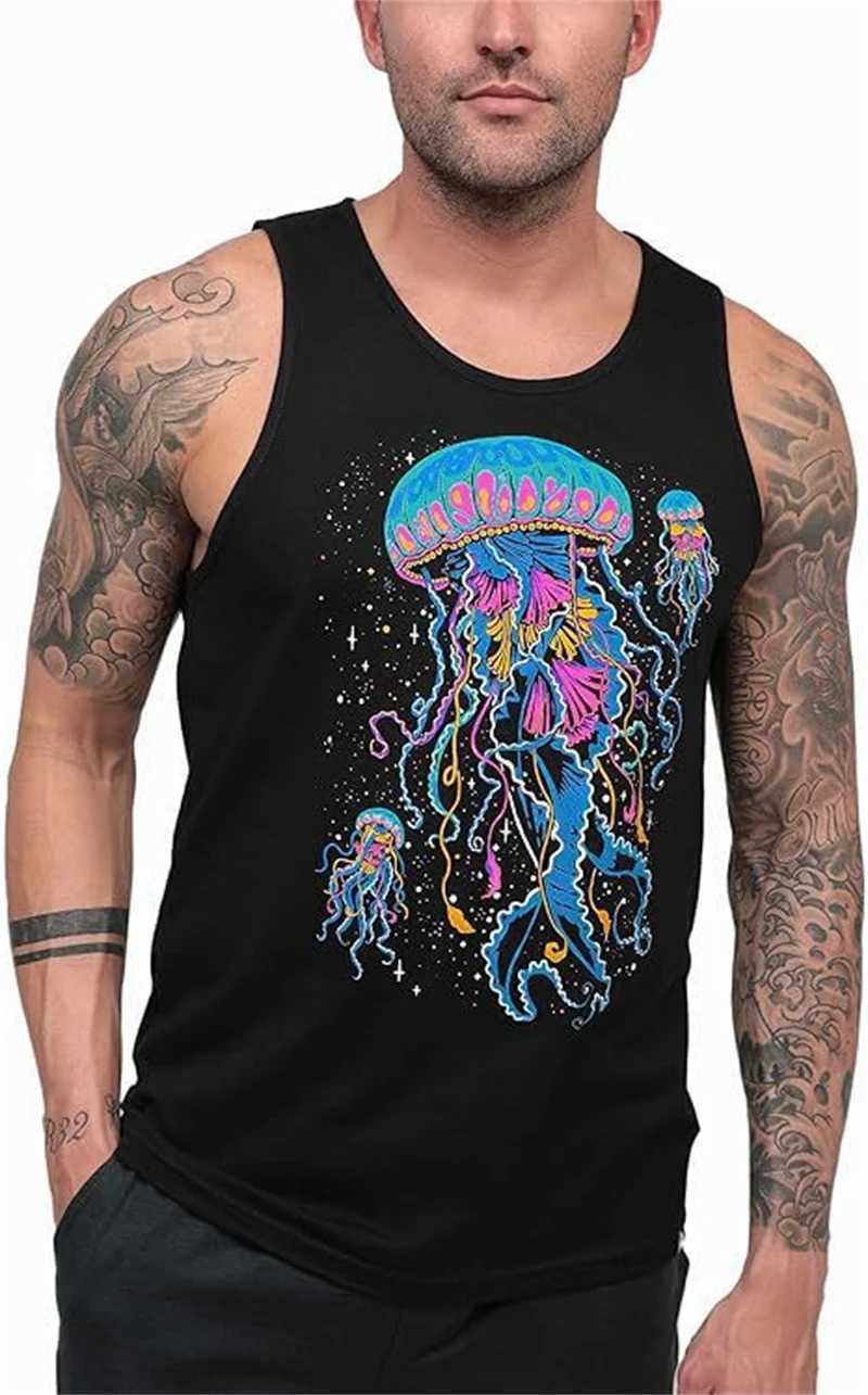 3D black graffiti mens summer street quick drying mens vest sleeveless round neck plus size top 6XL sports vest X250324