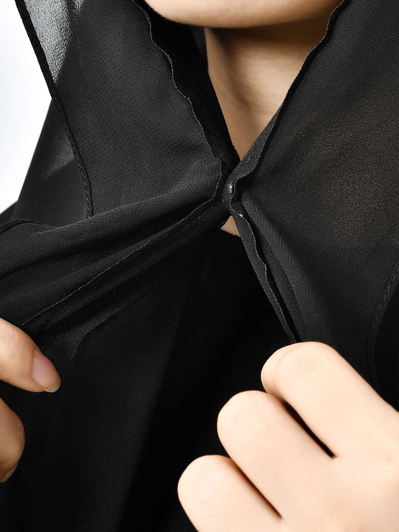 The latest instant chiffon headscarf with magnetic buckle solid color Muslim headscarf scarf Islamic headscarf fashion band shawl X250324