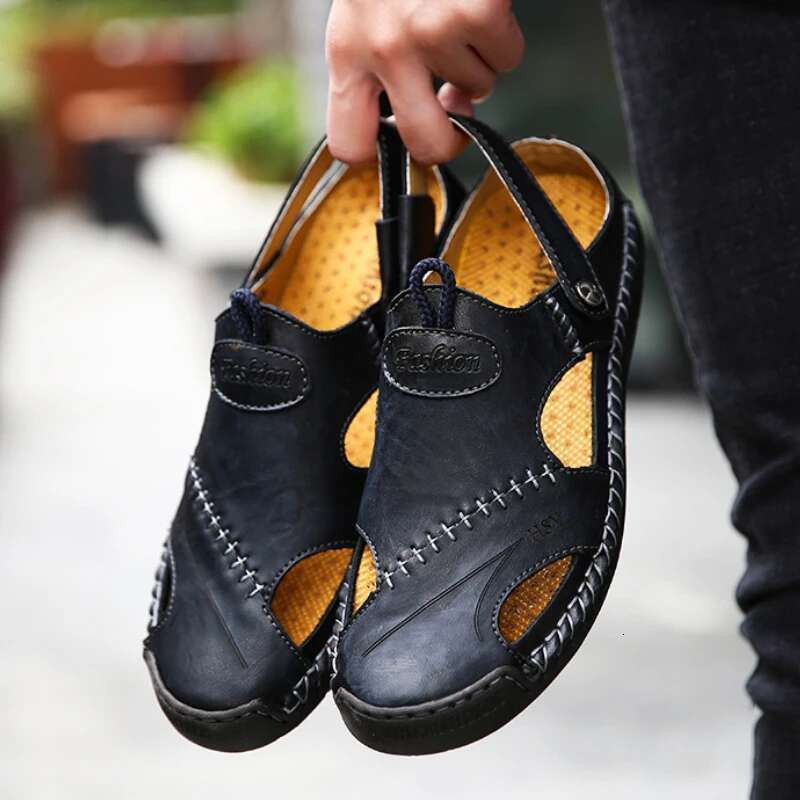 Summer Sandals Brand Genuine Leather for Classic Roman Shoes Outdoor Sneakers Beach Rubber Men Trekking sandalias