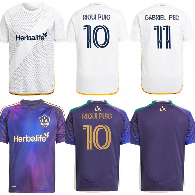 2025 LA GALAXY REUS Soccer Jerseys 25/26 Mens LA 10 RIQUI PUIG GABRIEL PEC Uniform Youth PAINTSIL Home Away Shirt Kids kit