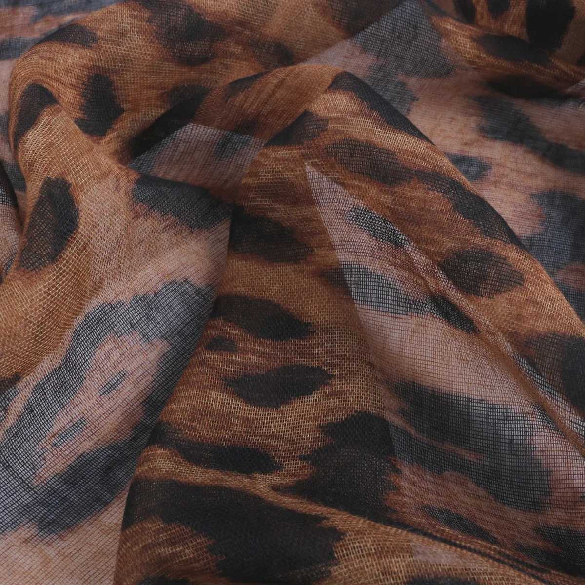 Fashion Voile adhesive knitted headscarf leopard print dragon Muslim shawl Exquisite headscarf text Islamic shawl X250324