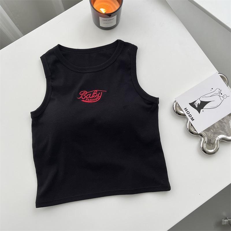 2025 New Spicy Korean Edition Pure Cotton Designer Embroidered Letter Vest Outdoor Sports Beach Chest Wrap Chest Mat Short Sleeve Women's Anti Gl