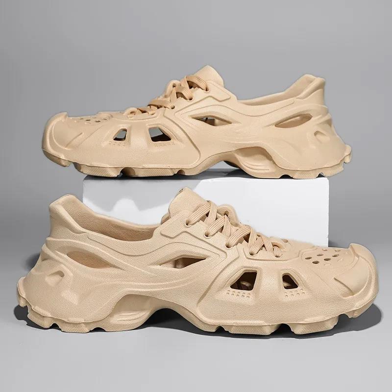 Breathable sandals free Shipping slippers with toe caps perforated sandal unisex sports and leisure shoes beach shoes for men new 2025