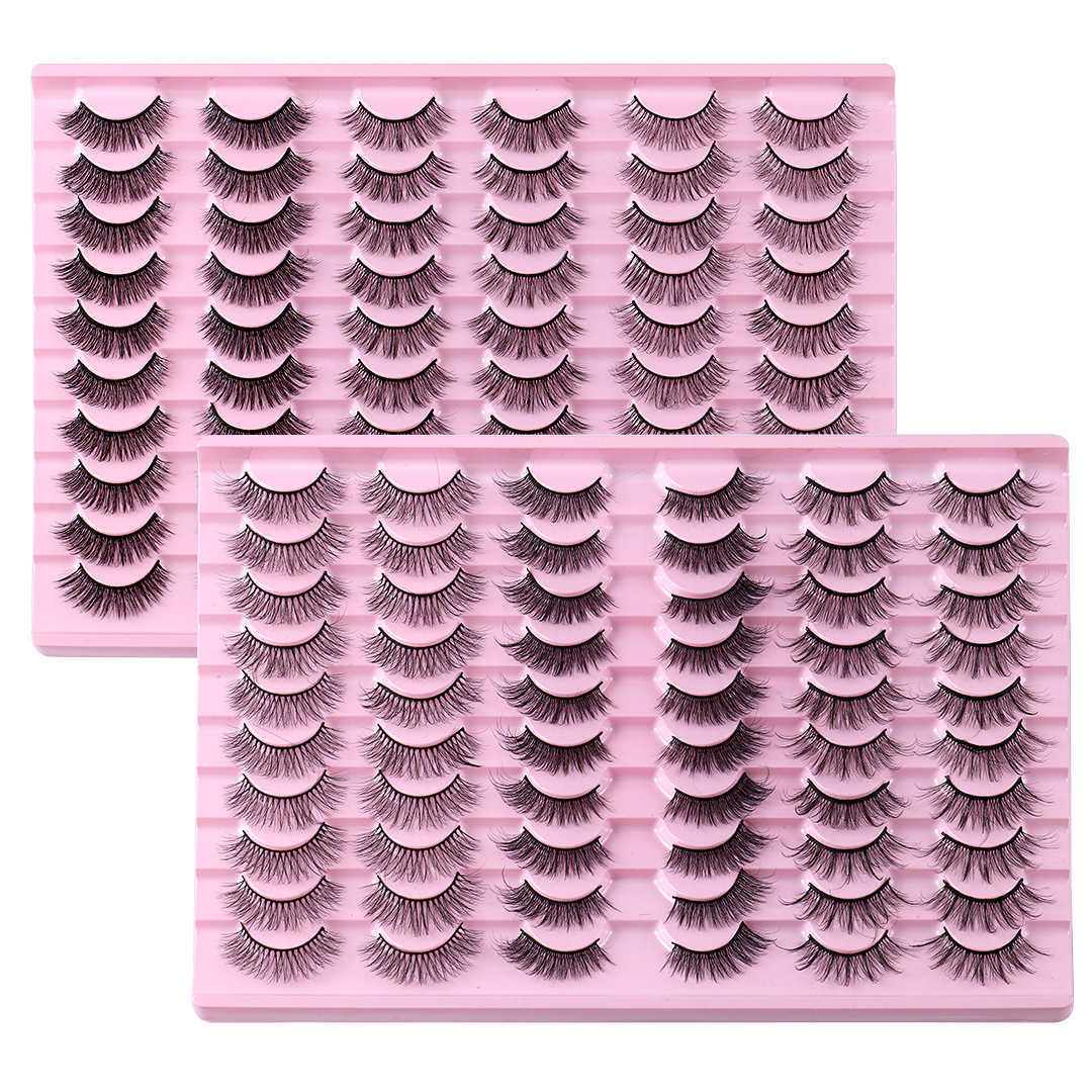 30 pairs of artificial fiber false eyelashes curled and thickened simulating natural eyelashes W250324