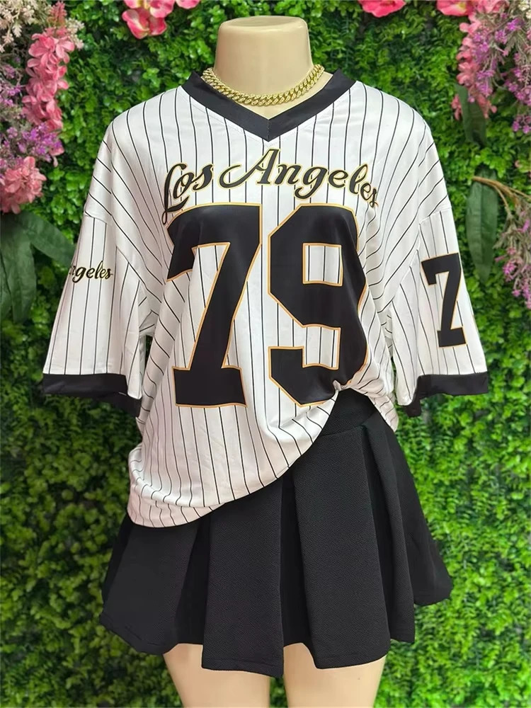 2025 leisure wholesale y2k clothing streetwear Tshirts printed loose tops fashionable long sleeves spring womens 250324