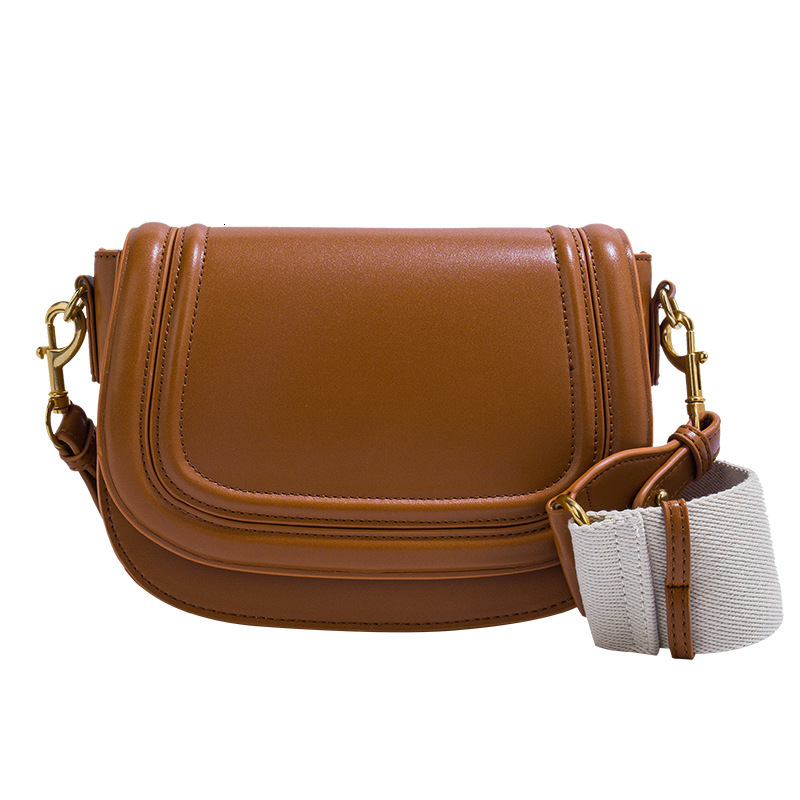 Family New Women S Wide Strap Single Shoulder Oblique Cross Underarm Saddle Bag