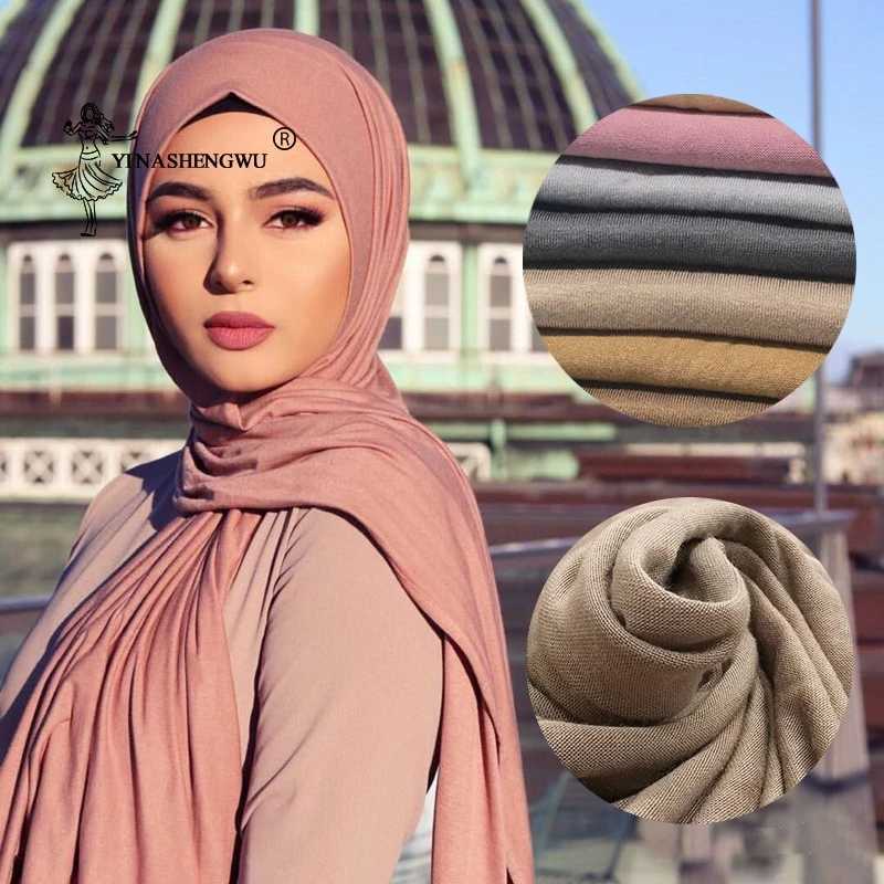 170x60cm fashionable jersey headscarf long Muslim shawl plain weave soft turbo tie bag suitable for African bands X250324