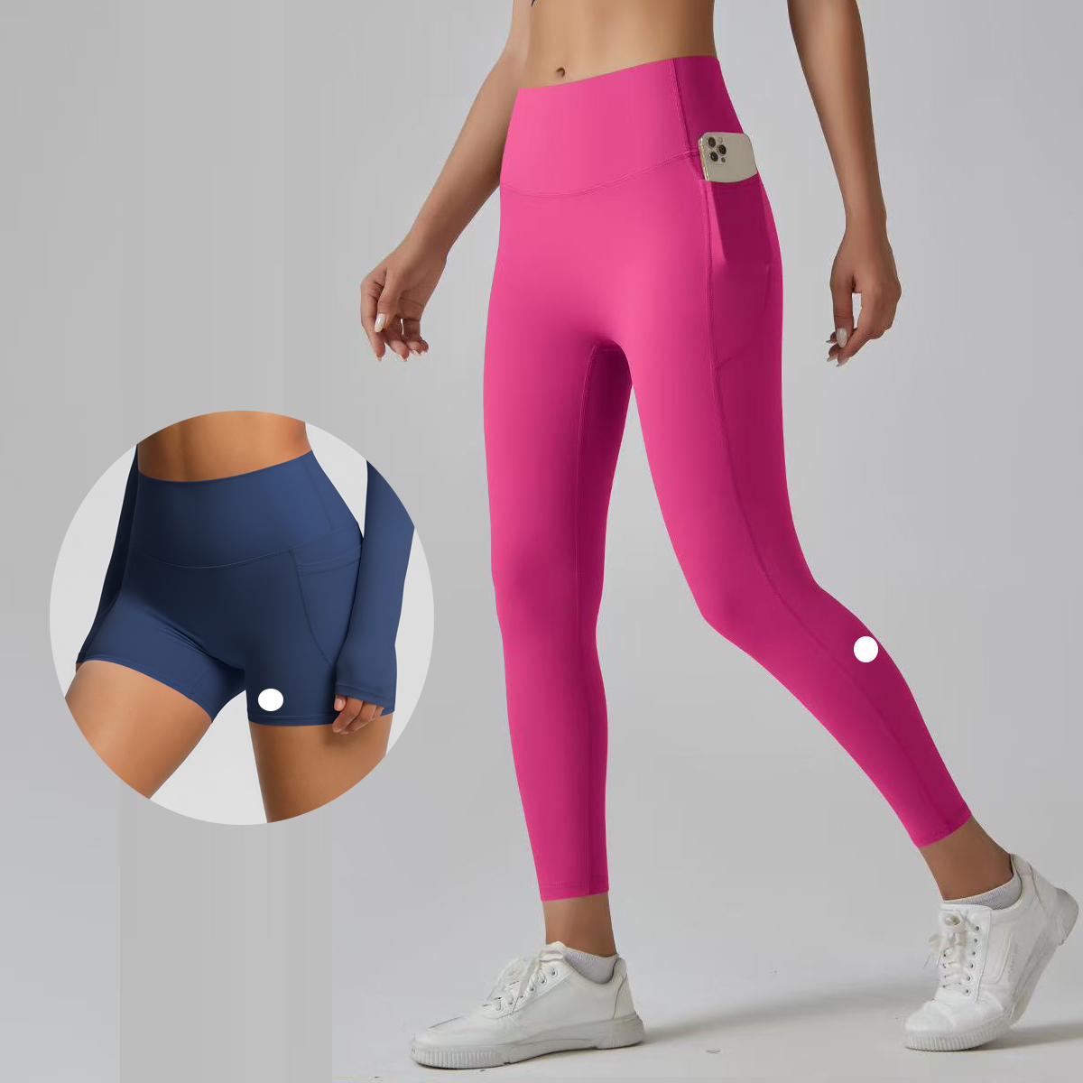 Women Yoga side pocket Leggings Pants shorts Fitness Push Up Exercise Running With Gym Seamless Peach Butt Tight Pants