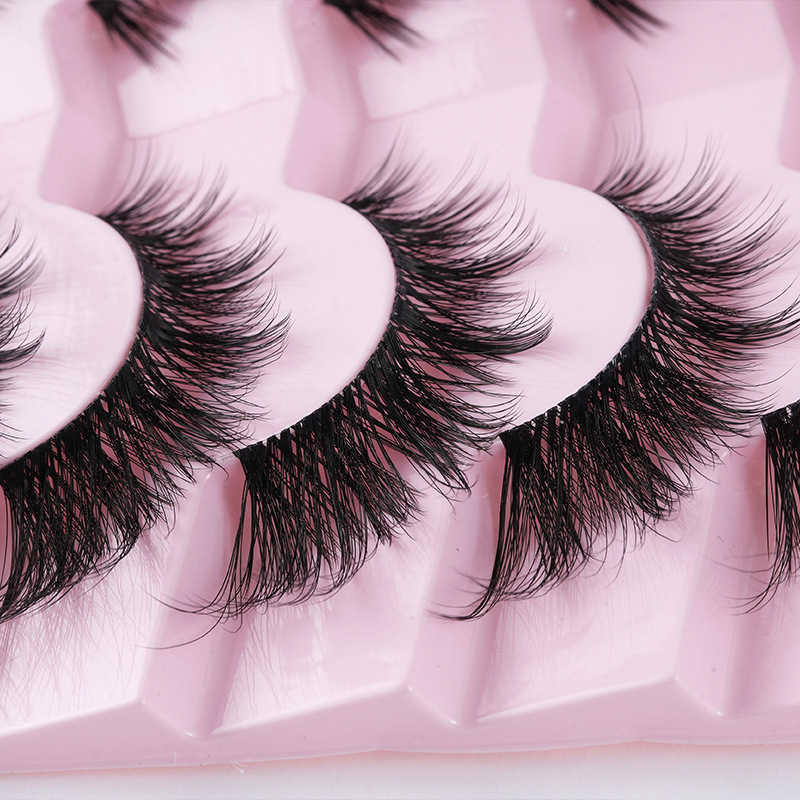 DT02 Thick Slant Flying False Eyelash Transparent Terrier Fox Eye Thick Self Adhesive Eyelash Hair W250324