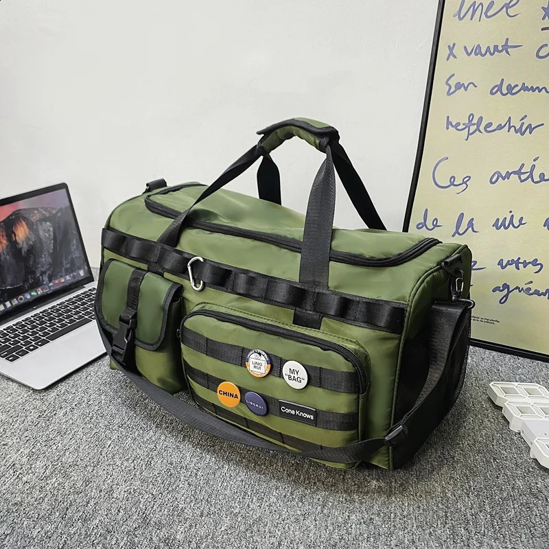 Large Capacity Nylon Travel Duffle Bag Men and Women Waterproof Sports Backpack 250327