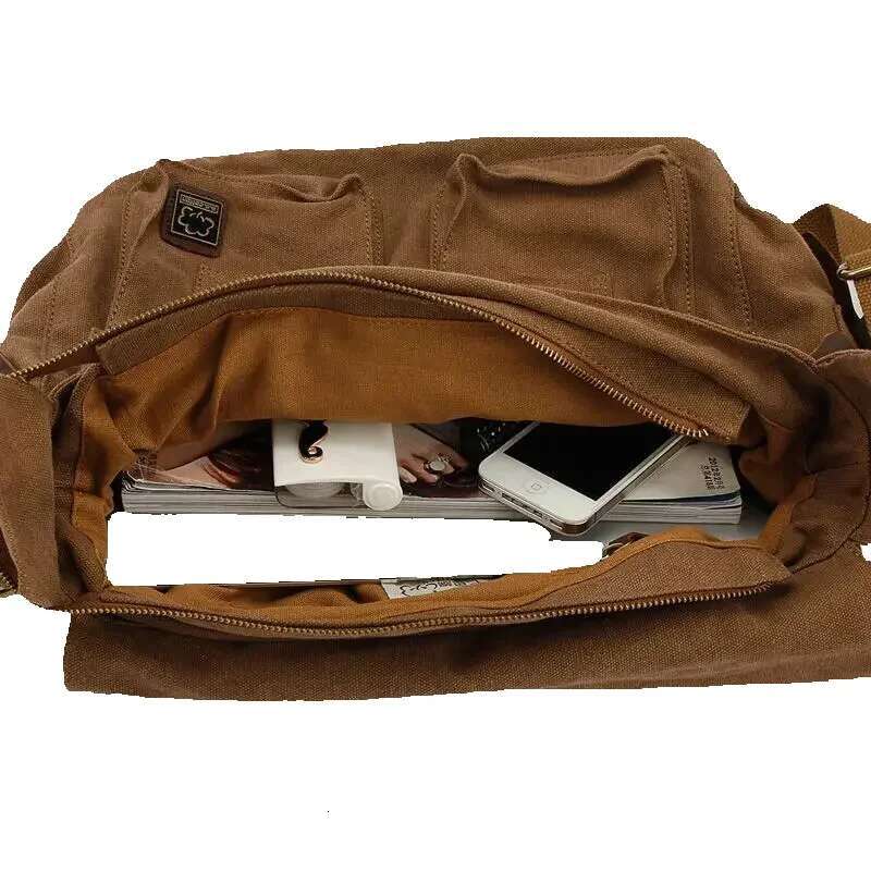 Men's Women's Casual Vintage Canvas Leather Cotton Rucksack Mountaineering Messenger School Shoulder Bag