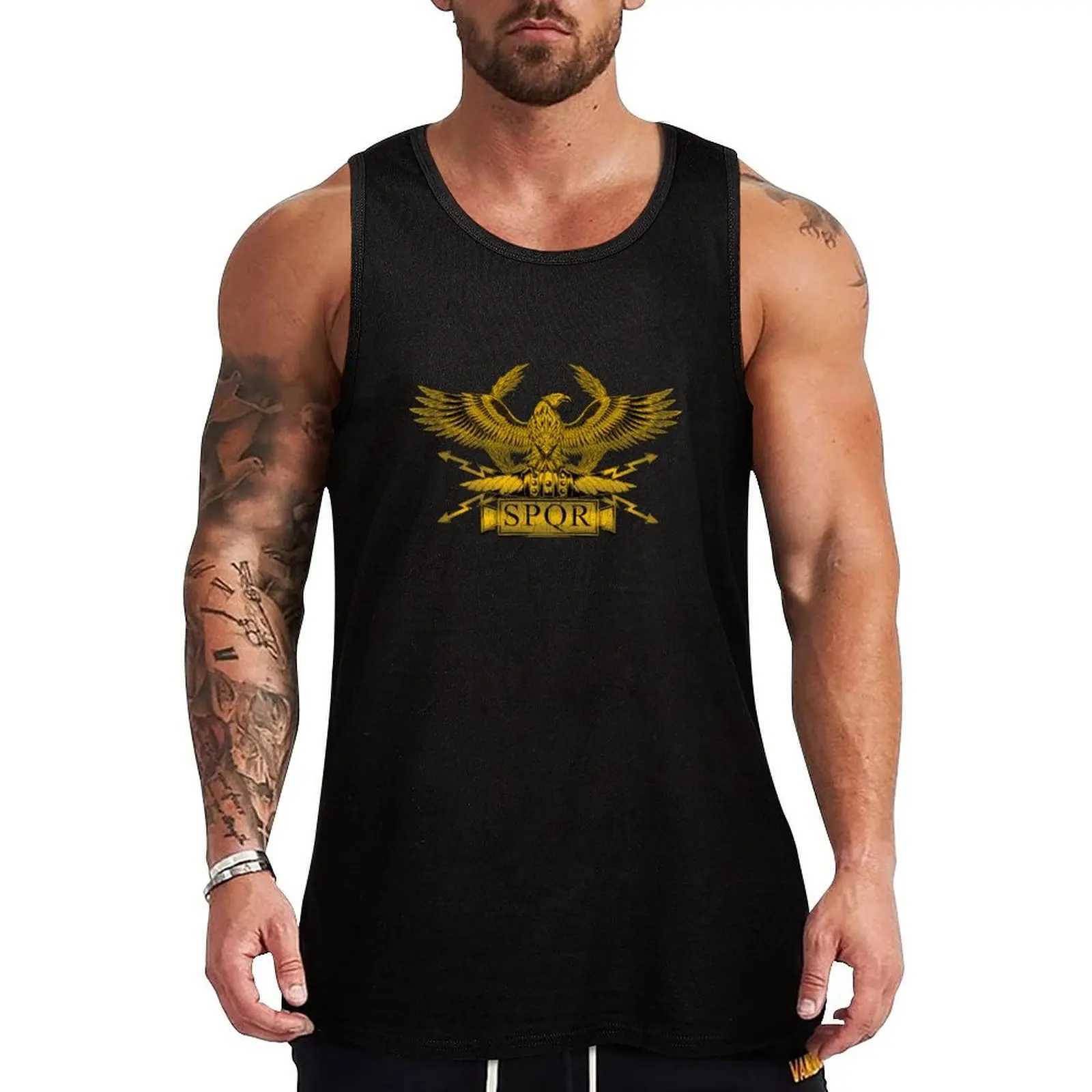 Roman SPQR Eagle Standard Tank Mens Wear Sleeveless Mens Wear X250324