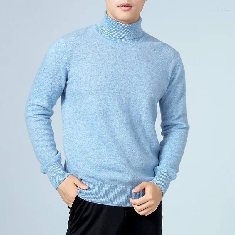 Mens Sweaters Autumn Winter Men Sweater Long Sleeve Turtleneck Pullover Merino Wool Warm Solid Cashmere Knitted Basic Casual Clothes Top