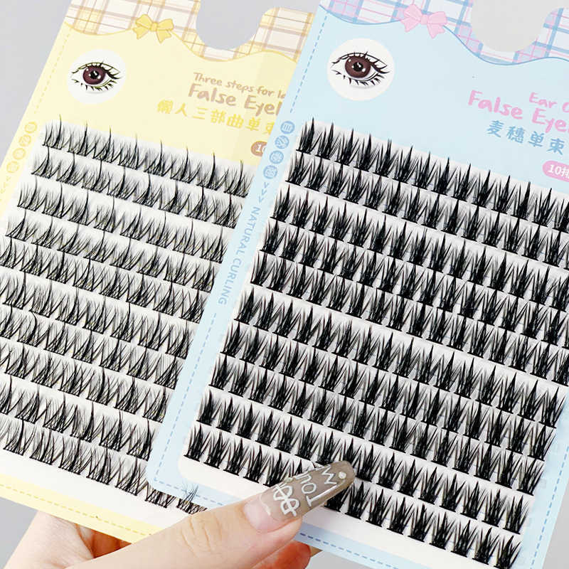 Xixi Tower Tip Wheat Ear False Eyelash 10 Rows of Large Capacity Natural Simulation Dense Ultrafine Stem Segmented Eyelash W250324