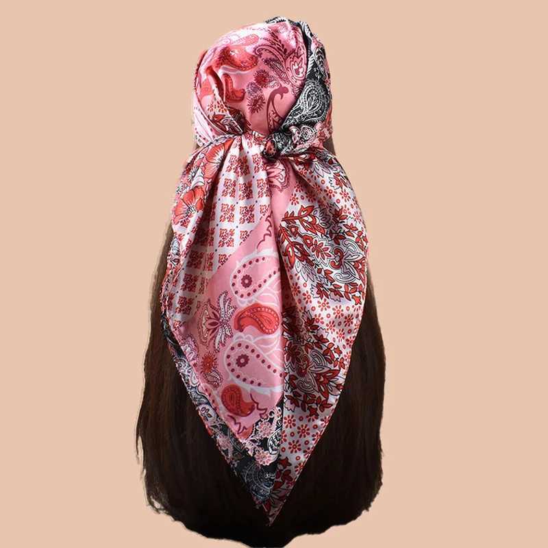 High quality silk scarf with top wrapping and four seasons hair scarf Foard luxury Bandana womens scarf 90 * 90cm X250324