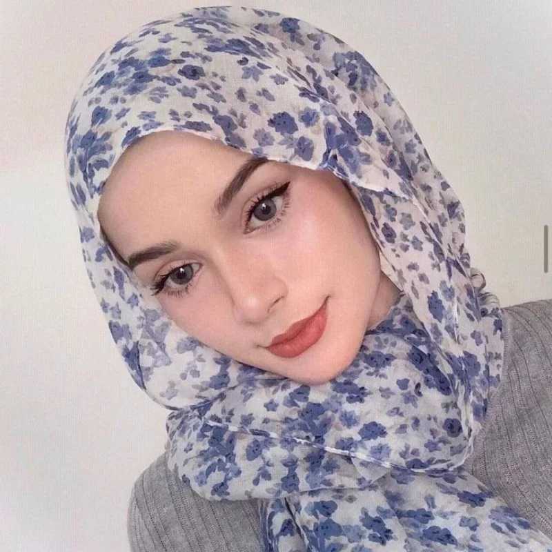 Printed floral headscarves Muslim headscarves large-sized shawls Muslim headscarves headscarves X250324
