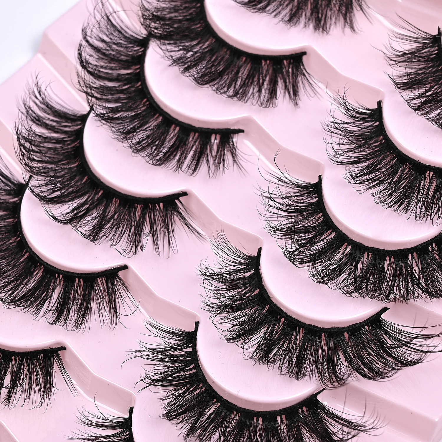 Thick curled up set of 7 pairs of explosive false eyelashes exaggerated natural eyelashes W250324