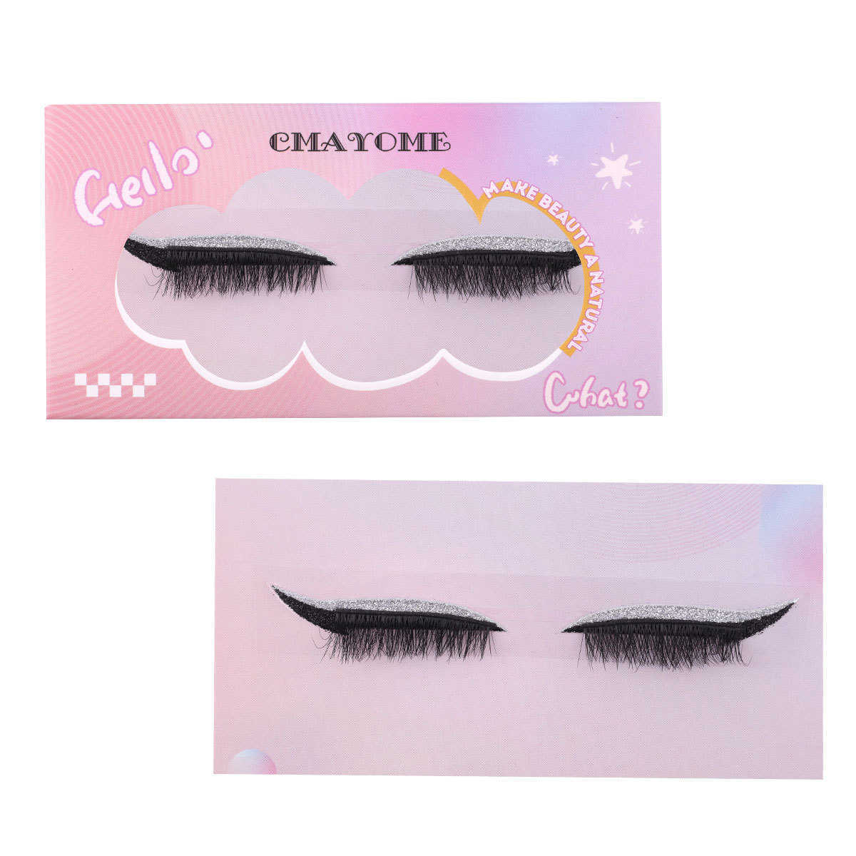Hot selling lazy people bring their own eye shadow fake eyelash exaggerated eye shadow eyelash set W250324