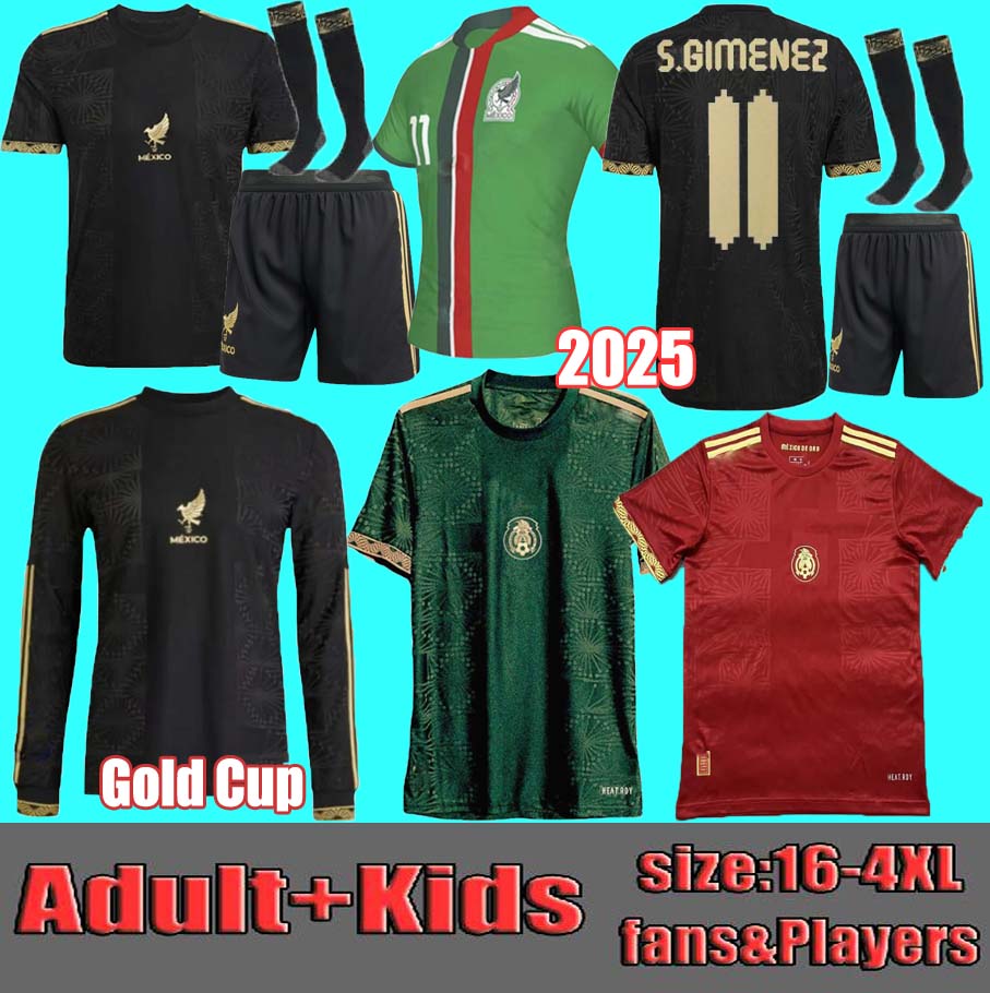 3XL 4XL 2025 MeXiCO Soccer Jerseys CHICHARITO 24/25 National Team Home Away RAUL H.LOZANO A.VEGA G.OCHOA S.GIMENEZ GIMENEZ LOZANO Football Shirt Men Kids