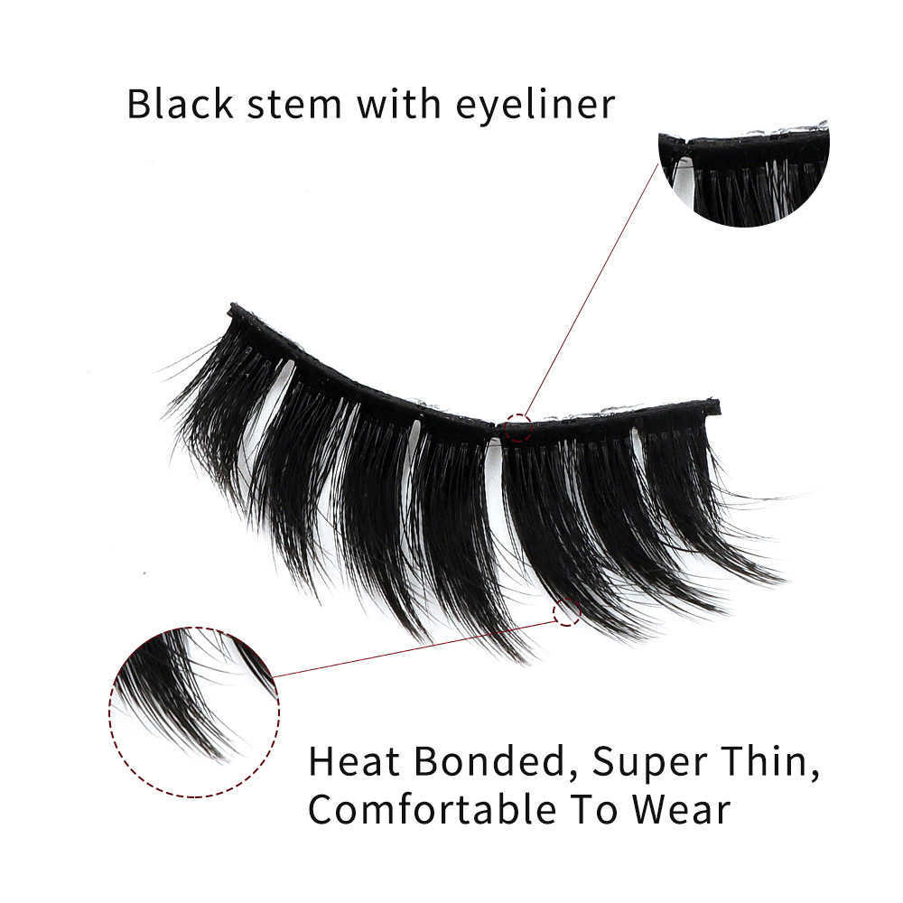 Five pairs of thick demon fake eyelashes cosplay Barbie manga one-piece cotton thread stem can be segmented for heavy makeup W250324