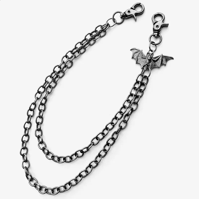Metal Bat Rock Layered Chain Keychains For Men Women Waist Key Chain Wallet Jeans Hip-hop Pants Belt Chains Jewelry Accessories 250324
