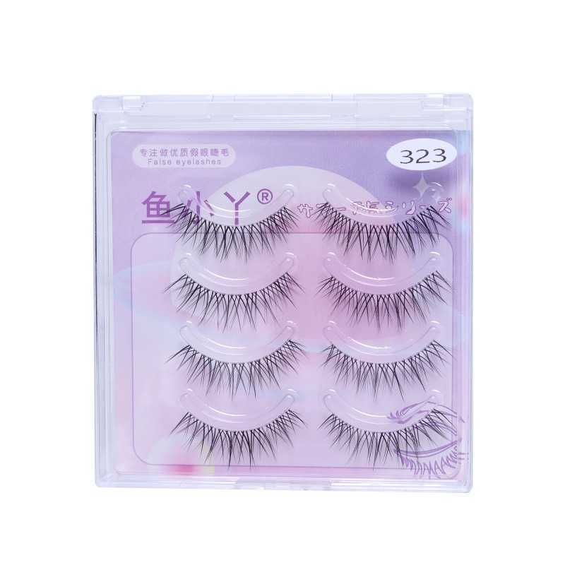 Fish Xiaoya 323 False Eyelash Female One Piece Super Soft Natural Simulation Fine Stem 0.05 Hand Hair Bridal Makeup W250324