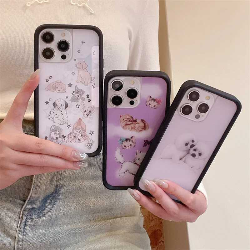 Wildflower Cartoon 3D Cute Dog Cat Anti-Fall Phone Case for iPhone 15 14 13 16 Pro Max WF Pet Duck Shockproof Cover Z250324