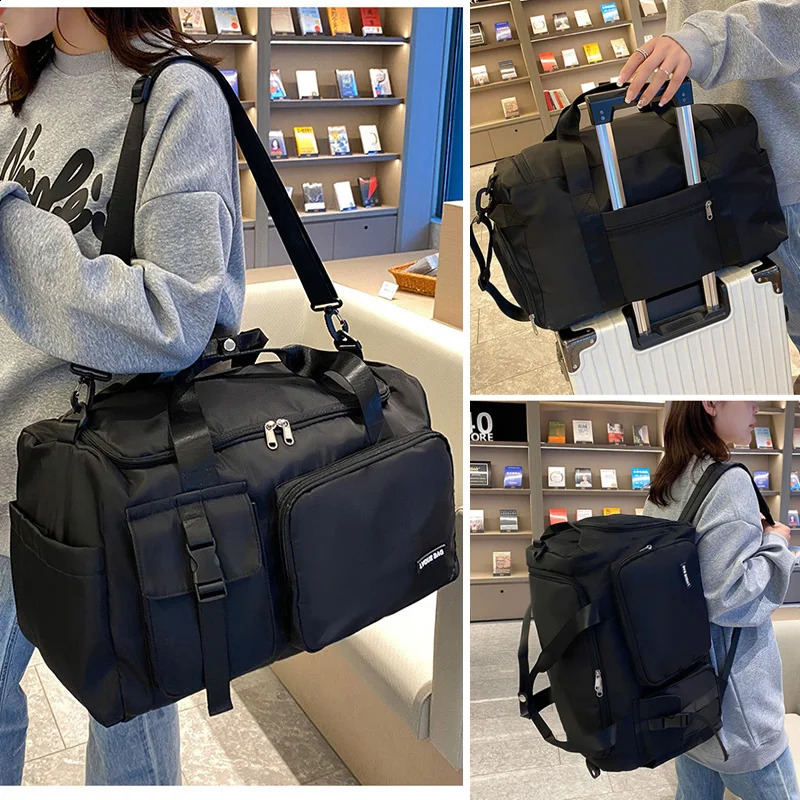 Women Travel Duffle Bag Travel Backpack Mulit-functional Outdoor Sports Gym Fitness Weekender Handbag Overnight Carry on Men Bag 250314