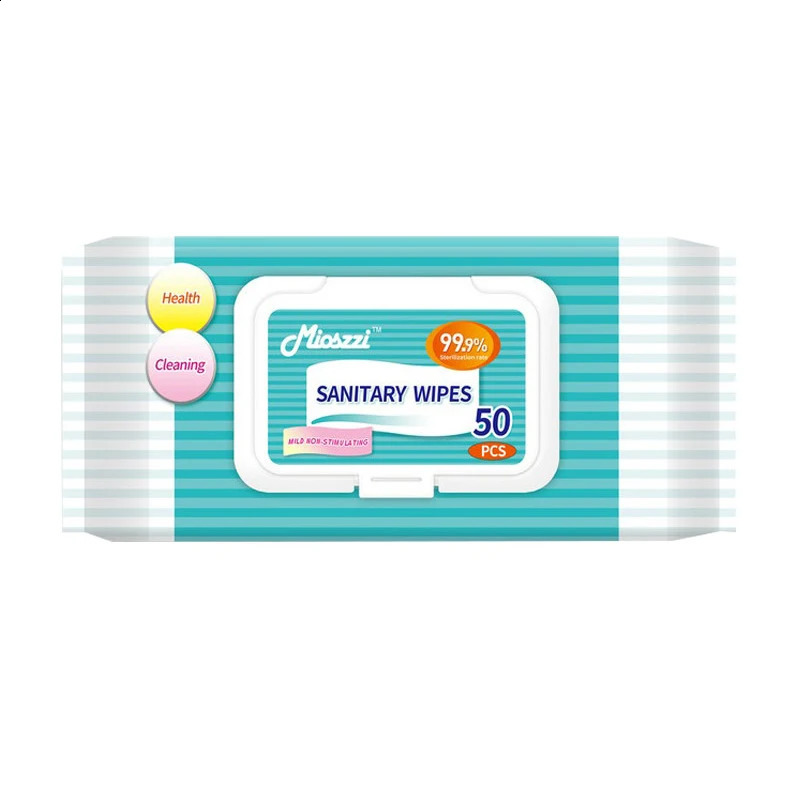 50pcs Sanitary Cleaning Wet Wipes 250320