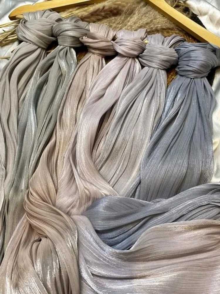 New slightly shiny silk scarf and chiffon headscarf suitable for tattoos breathable cool satin smooth crepe long shawl suitable for tattoo turbo packa