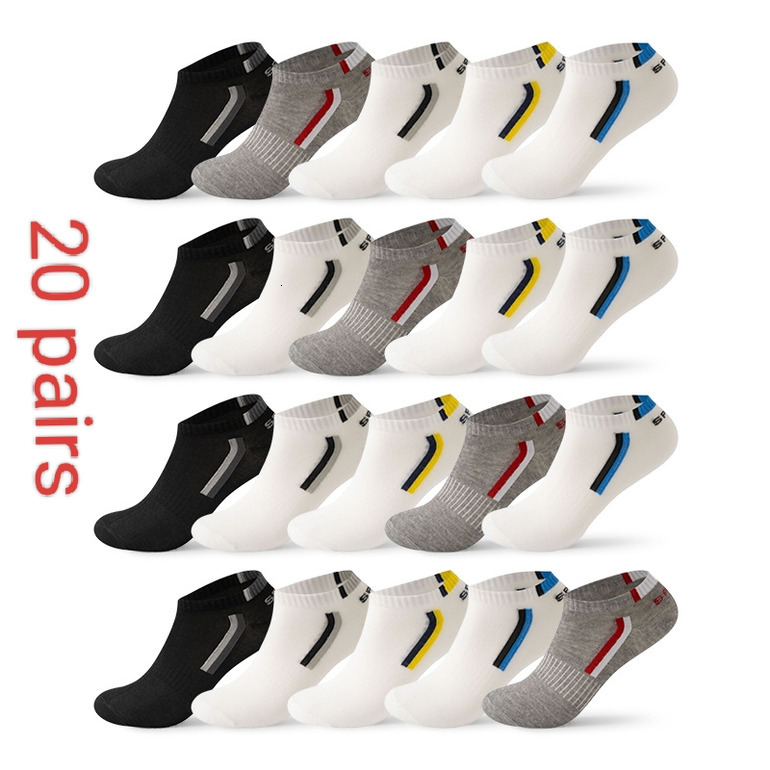 20 pairs of four seasons of men and women with the same sports socks anti-odor boat socks breathable leisure socks hot-sale