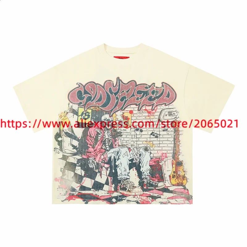 Washed Godspeed T Shirt Men Women Top Quality Oversized God Speed Tshirt Tees 250324