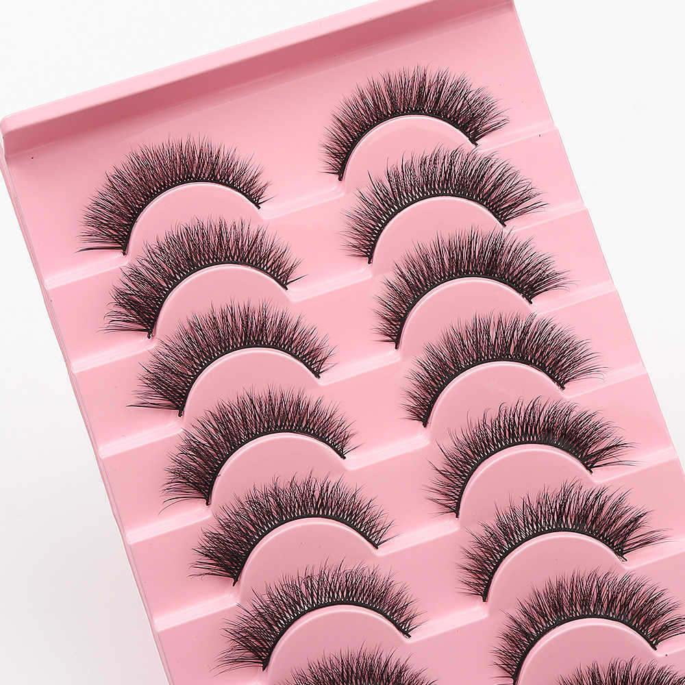 Multi pair 3D cat eye with thick eyelashes hard stem natural simulation curled false eyelashes W250324