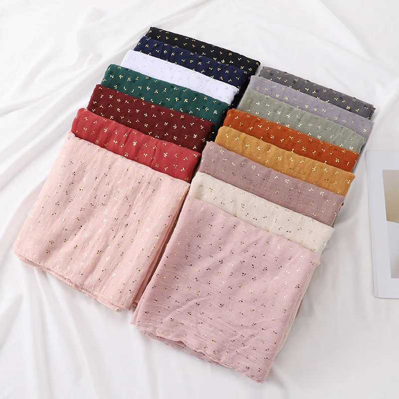 Cotton headscarf used for long bronze Muslim floral long headscarf Islamic scarf with headscarf X250324