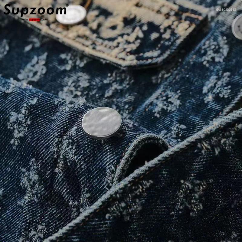 Men's Vests Supzoom 2025 Top Fashion Arrival Spring And Summer Turndown Collar Handsome Pocket Cargo Style Hole Denim Vest