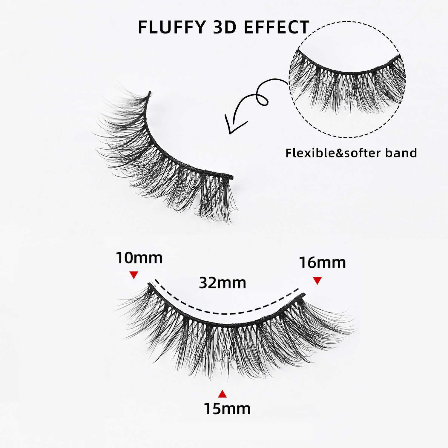 New set of five pairs of false eyelashes thick and curled one piece handmade three-dimensional eyelashes W250324
