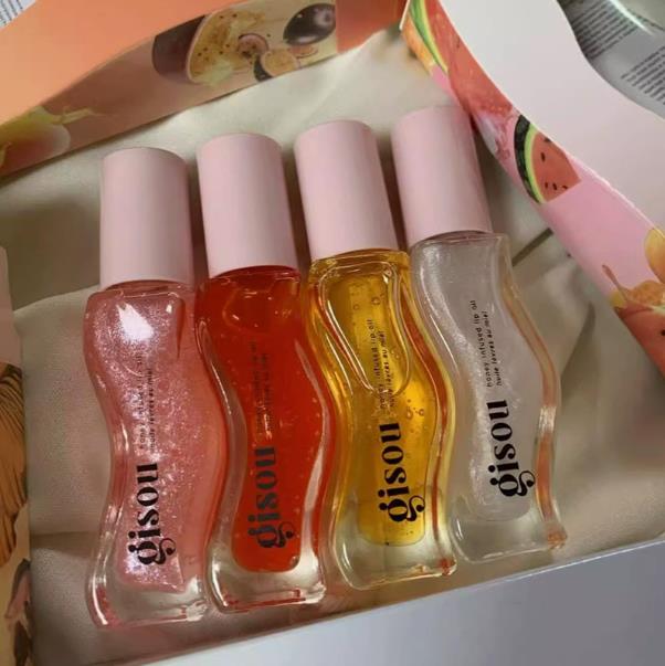 New Lip Gloss Gisou Moisturizing whatmelon sugar Liquid Lipstick Honey Color Long Lasting Makeup Oil 8ml Care Party Favour